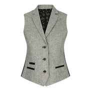 wsn03 - Women's Tweed Grey Blazer Jacket Waistcoat Elow Patch Peaky 1920s