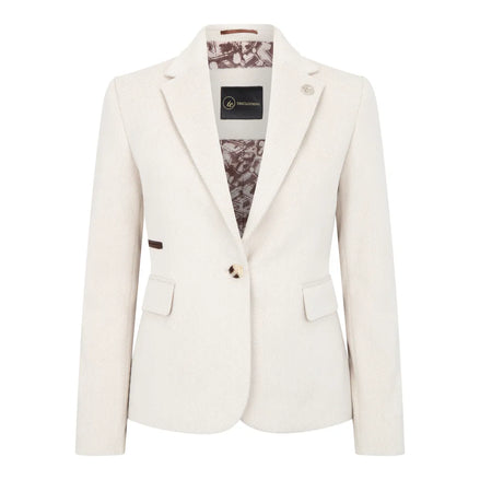 WSN15 - Women's Cream Wool Blend Tweed Blazer Waistcoat