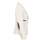 WSN15 - Women's Cream Wool Blend Tweed Blazer Waistcoat