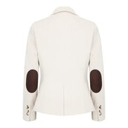 WSN15 - Women's Cream Wool Blend Tweed Blazer Waistcoat