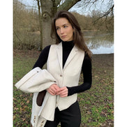 WSN15 - Women's Cream Wool Blend Tweed Blazer Waistcoat