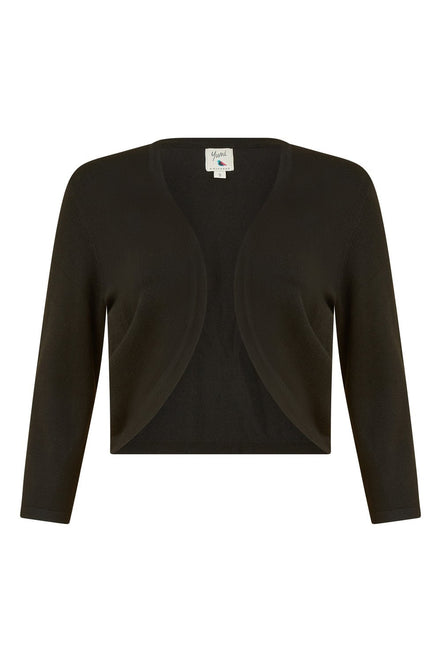Yumi Black Knitted Curve Bolero