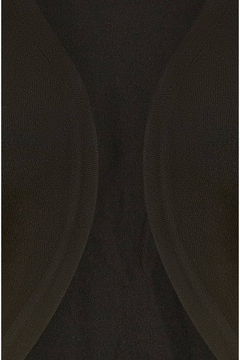 Yumi Black Knitted Curve Bolero