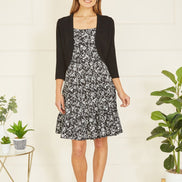 Yumi Black Knitted Curve Bolero