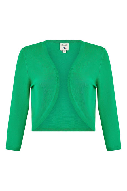 Yumi Green Knitted Curve Bolero