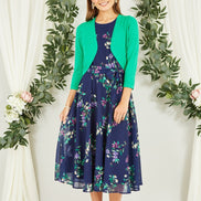 Yumi Green Knitted Curve Bolero