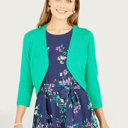 Yumi Green Knitted Curve Bolero