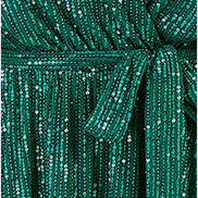 Yumi Green Sequin Kimono Midi Wrap Dress