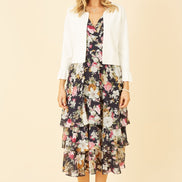 Yumi Ivory Cropped Cardigan with Bell Sleeves