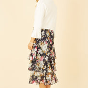 Yumi Ivory Cropped Cardigan with Bell Sleeves