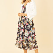 Yumi Ivory Cropped Cardigan with Bell Sleeves