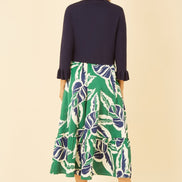 Yumi Navy Cropped Cardigan with Bell Sleeves