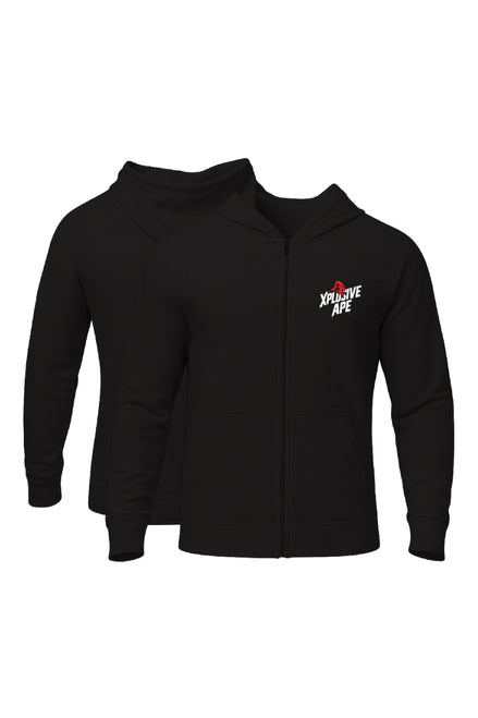 XAPE Classic Stencil Logo Oversized Zip Hoodie - Black