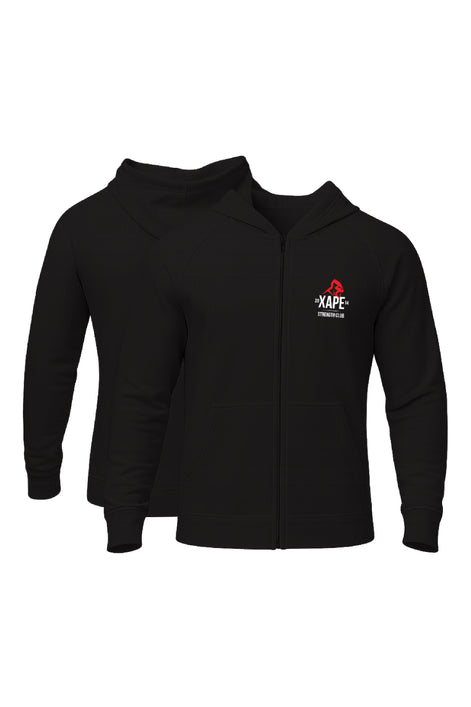 XAPE Classic Strength Logo Oversized Zip Hoodie - Black