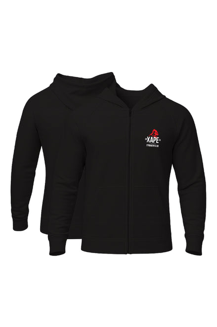 XAPE Classic Strength Logo Oversized Zip Hoodie - Black